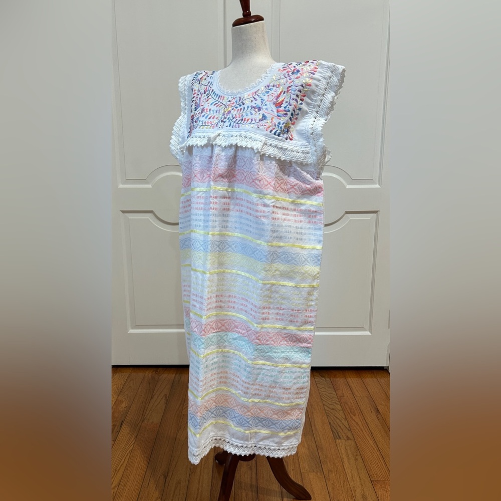 Paloma Embroidered Mexican Dress Is Made In Oaxaca - Picture 7 of 8
